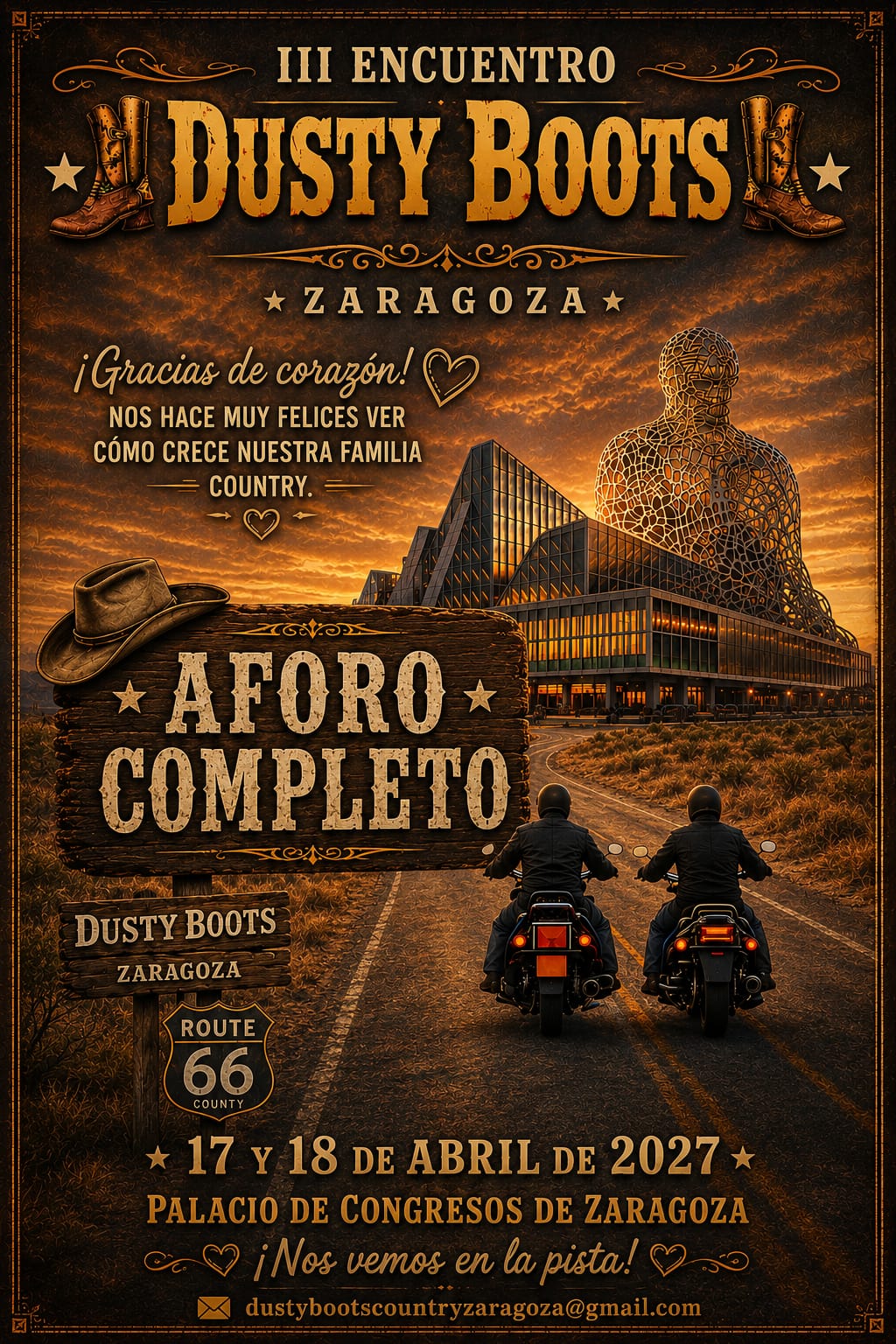 Cartel Dusty Boots Zaragoza 17 y 18 Abril 2027